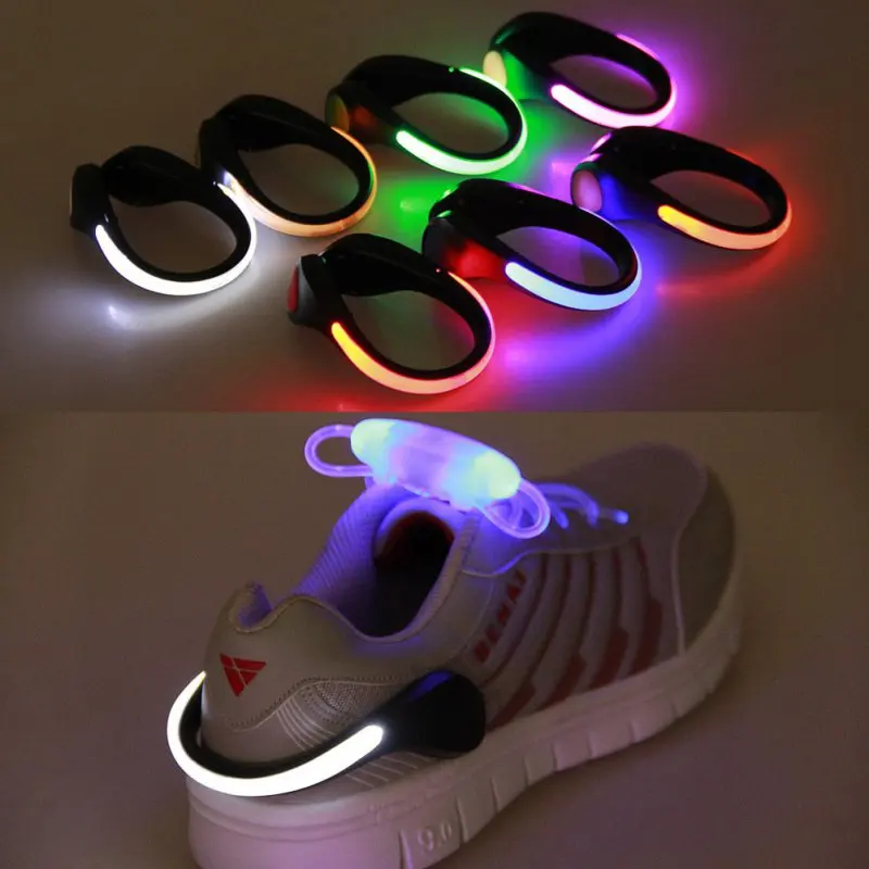 LED Luminous Shoes Clip Outdoor Bicycle LED Luminous Night Running Shoe Safety Clips Cycling Sports Warning Light for Safety