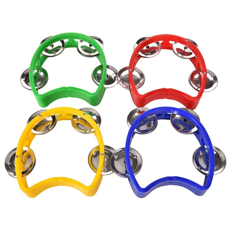 Wholesale Bells Tambourines Kids Musical Toy Plastic Headless Mini Tambourine