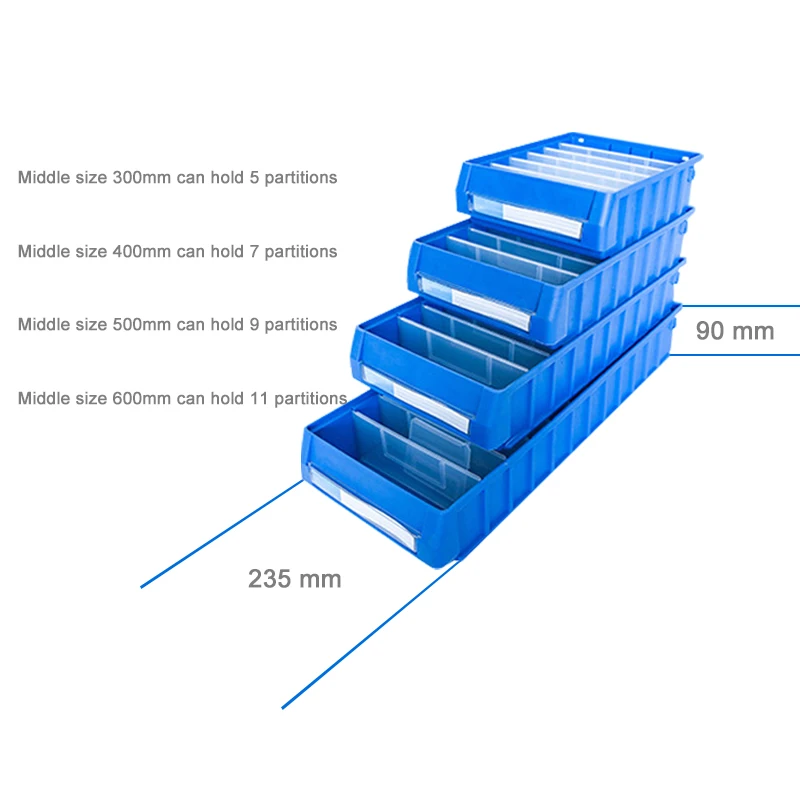 Large capacity parts storage box with partitions for  warehouse