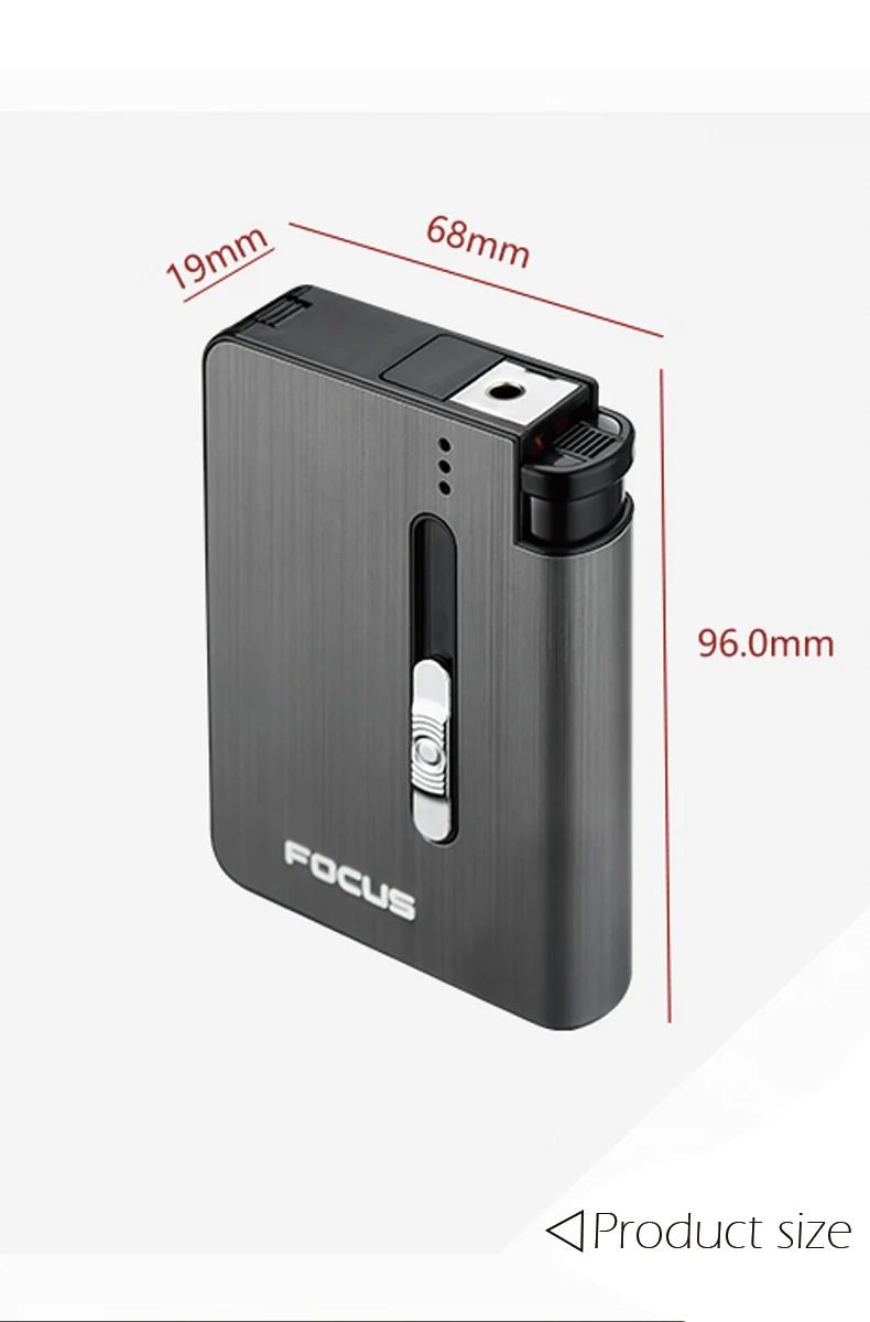 Автоматическая алюминиевая ветрозащитная коробка CC261026A, пластиковая табачная металлическая коробка для сигарет 10 шт., одноразовая зажигалка