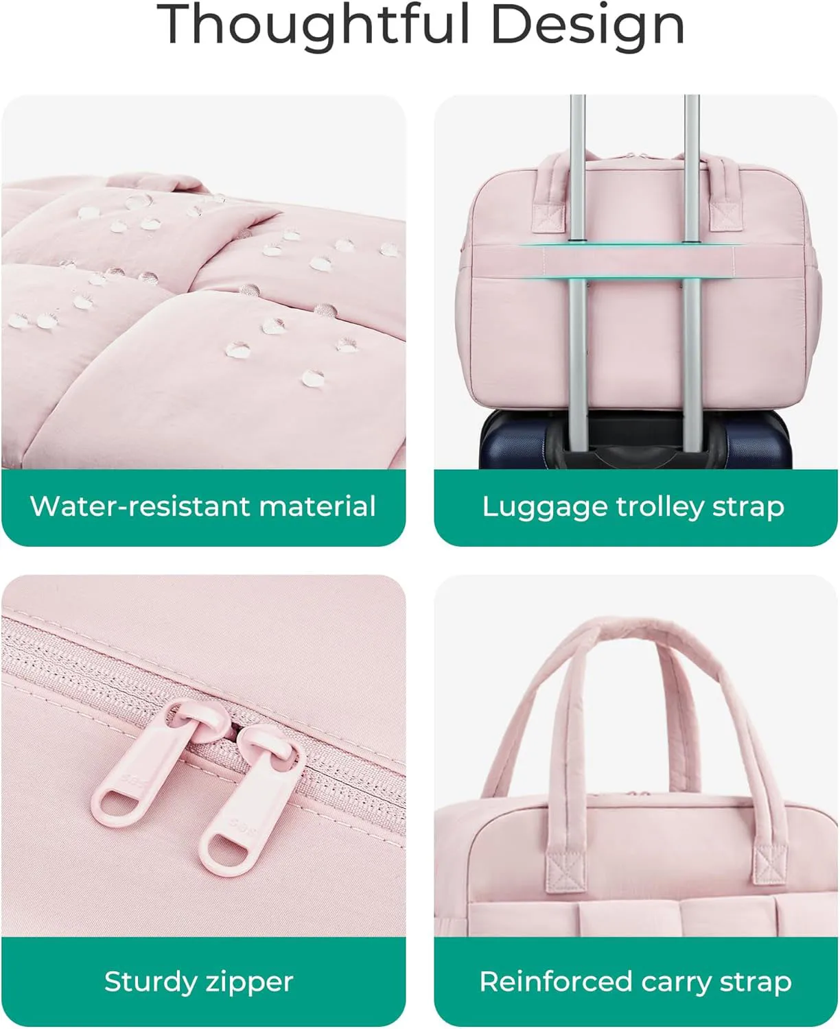 Fashion Square Design Women Tote Bag Lightweight Puffer Travel Duffle Bag Portable Travel Gym Bag