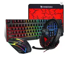 All in 1 Wired RGB Backlit laptop Usage PC colored ergonomic OEM Office Headphone commputer Gaming set and Mouse Keyboard Combo