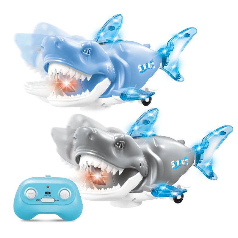 Newest Remote Control Mini Plastic Rc Shark Vehicle Toy Set With Light Music