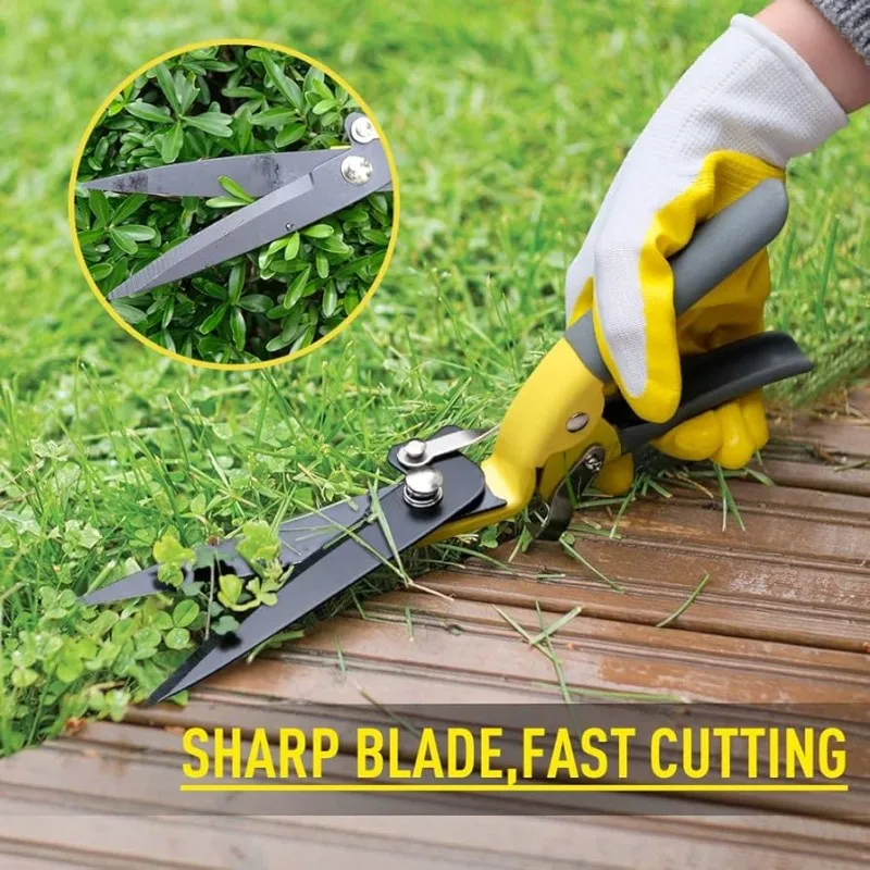 Flower Bed and Grass Shear Extra Sharp Garden Hand Pruners Easier Cutting Gardening Scissors for Men & Women, Orange