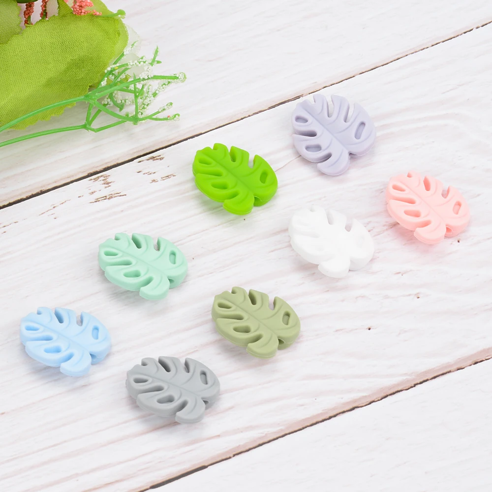 Low Moq Wholesale Food Grade Silicone Beads for Pacifier Soft Baby Teething Silicone Monstera Beads Diy Keychain