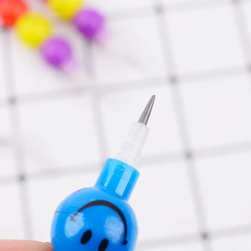 New Originality Whosale High Specifications Students DIY Funny 7 Colors Building Smiling Face Pencil