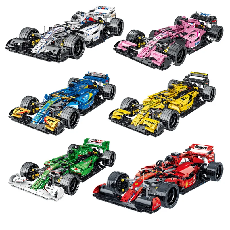 023004-023009 Technol model Racing car F1 assembly Building Block Compatible Block Small particle Toy kid boys Gift