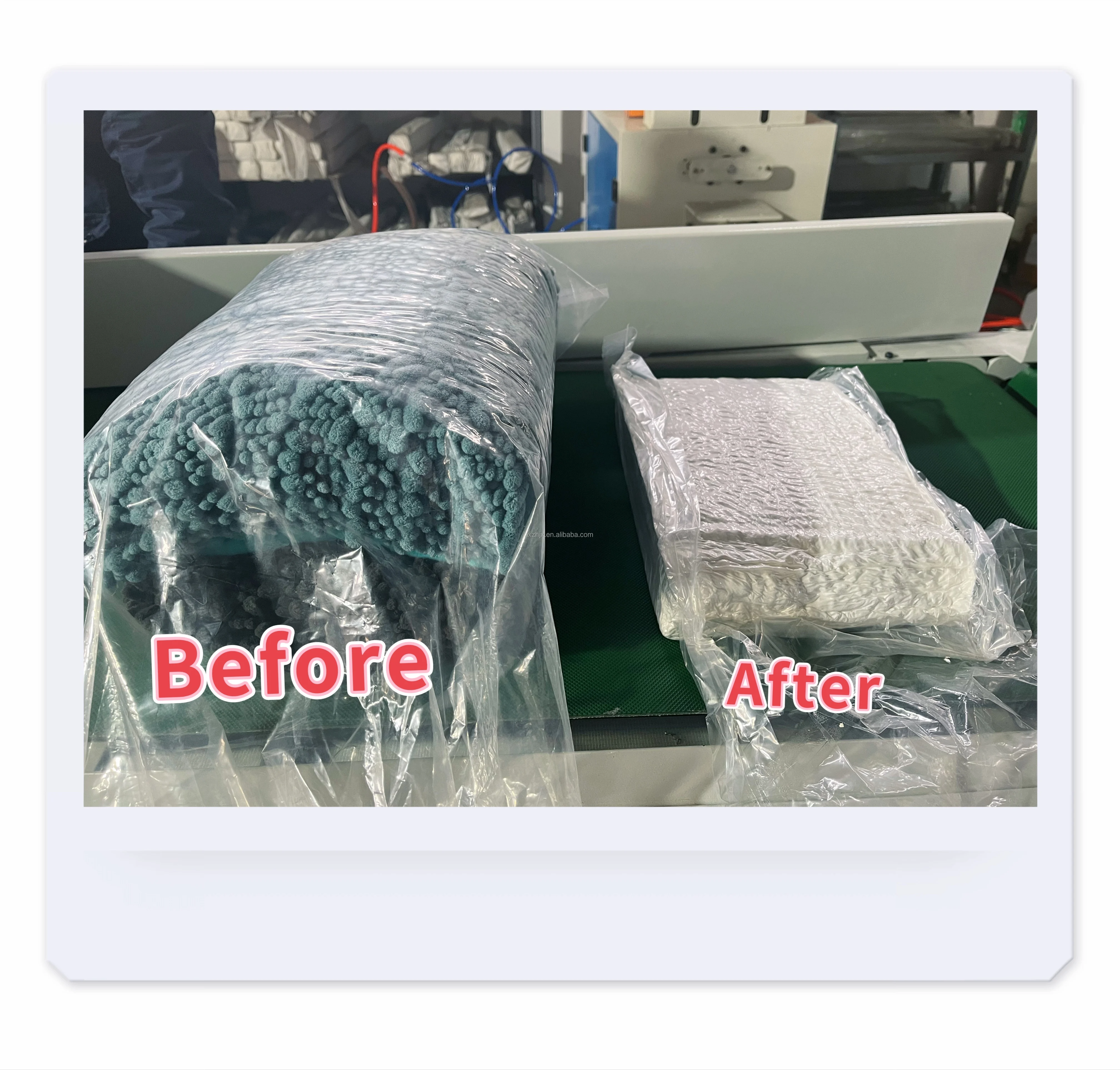 HFD-5000 Vacuum compress packing machine for square shape, rectangle shape, Chinese Tofu Shape put into carton for Amazon