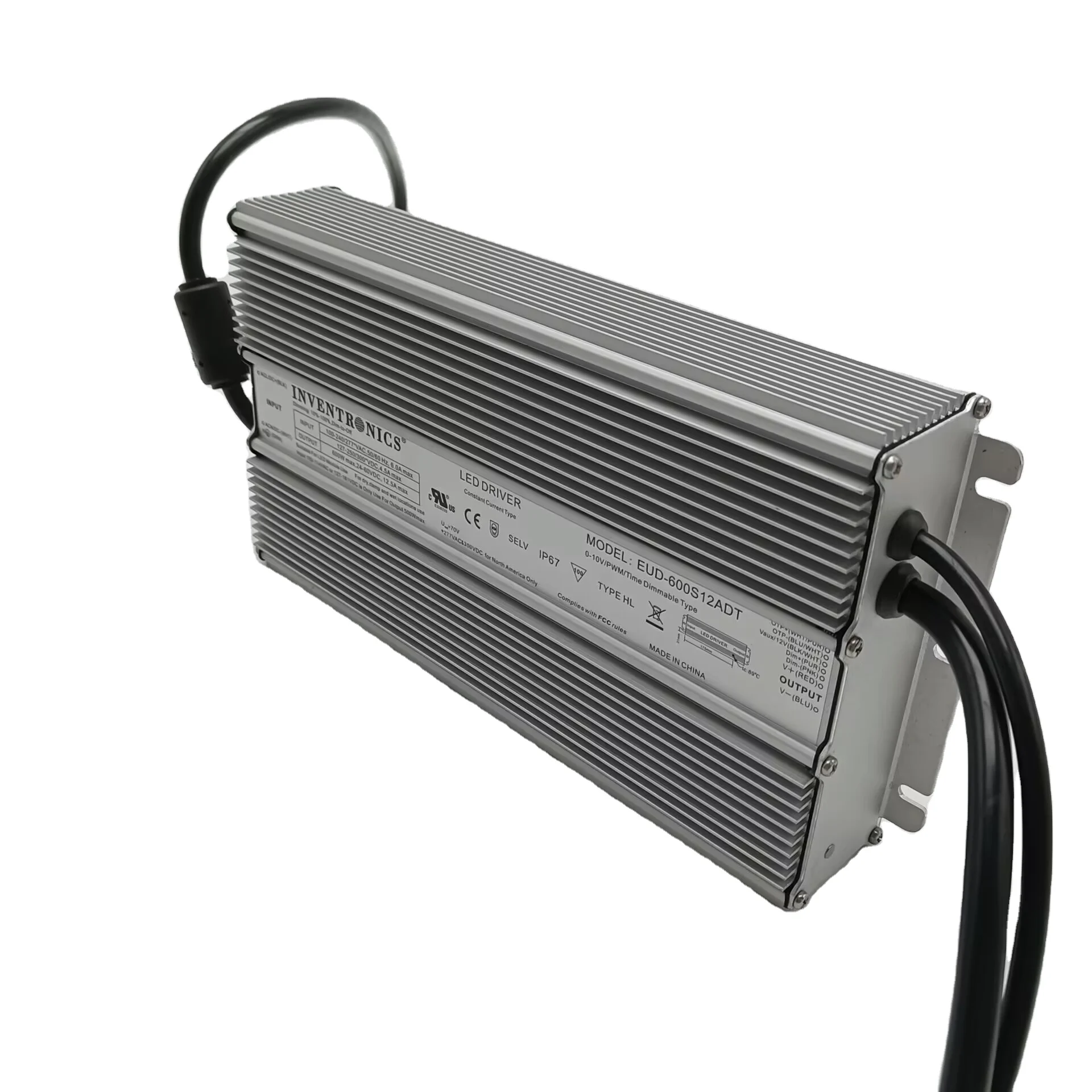 Inventronics Led Driver EUD-600S12ADT 90-305Vac 12Vdc 200mA 600W Programmable IP67 Driver with CE