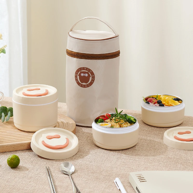 LFS новейший стиль 1/2/3/4 слой круглый Ланч-бокс tiffin из нержавеющей стали с термодержателем для пищевых продуктов
