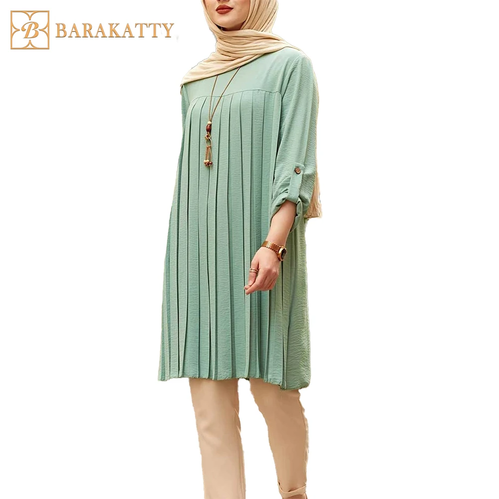Middle East New Muslim Multi-color Leisure Loose Long Sleeve Collar Comfortable Sexy Streetwear Free Size Women Dress - Buy Long