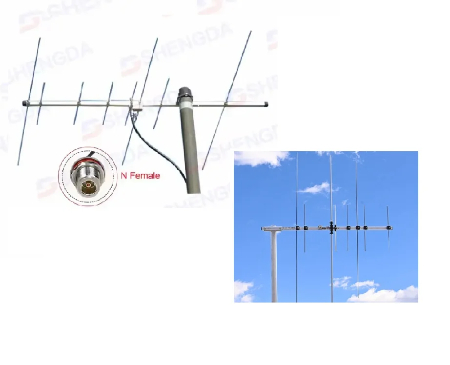 8 Elements144-146/430-450MHz VHF UHF dual band yagi dipole beam outdoor communication antenna with N-Female connector