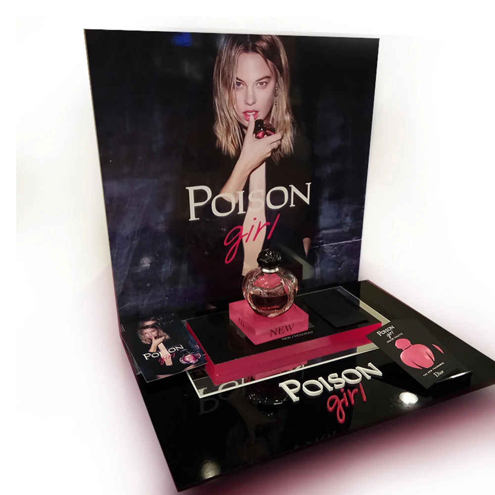 Высококачественный светодиодный акриловый поднос для хранения косметики на заказ акриловая подставка