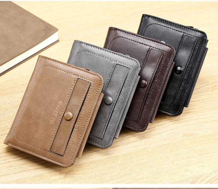 RU High Quality PU Leather Holder Man Passport Portable Classic Multifunctional Card Wallets for Men