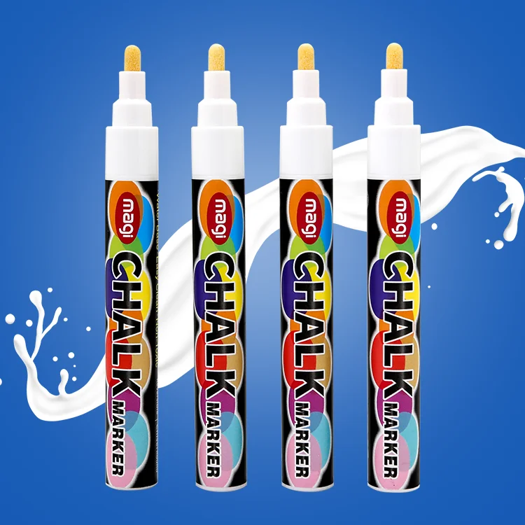 
4 sticks/set 6mm Liquid Chalk Marker Pen - White Dry Erase Marker - Chalk Markers for Chalkboard Signs Windows Blackboard Glass 