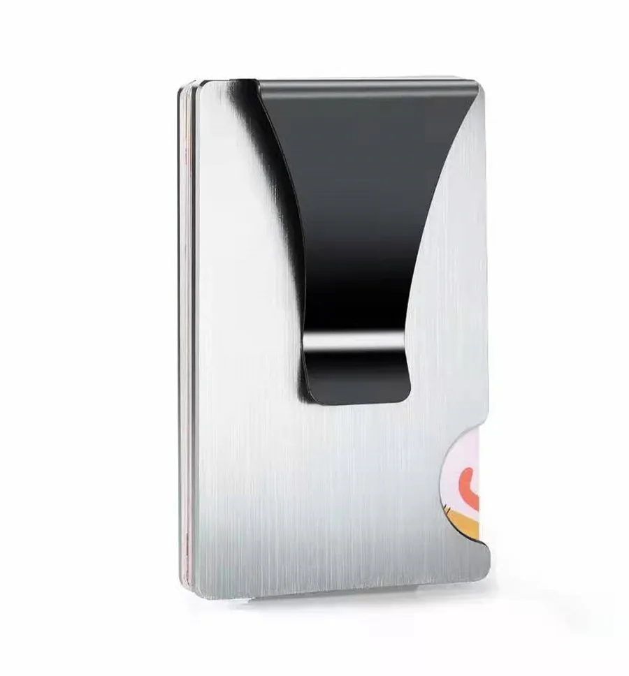 Aluminum Alloy Multiple ATM Pop Up Card Holder With Stainless Steel Money Clip And RFID Blocking Function