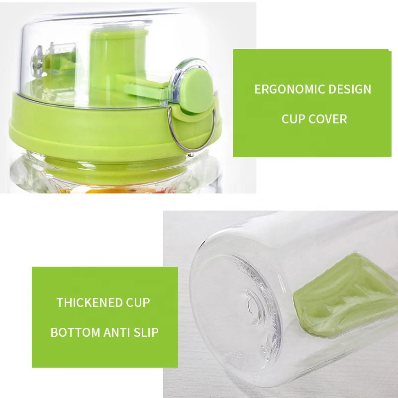 Fruit Infuser Water Bottle (32oz) Best BPA-Free Fruit Infusion Sports Bottle - Flip Top Lid w Drinking Spout, Leak Proof, Made o