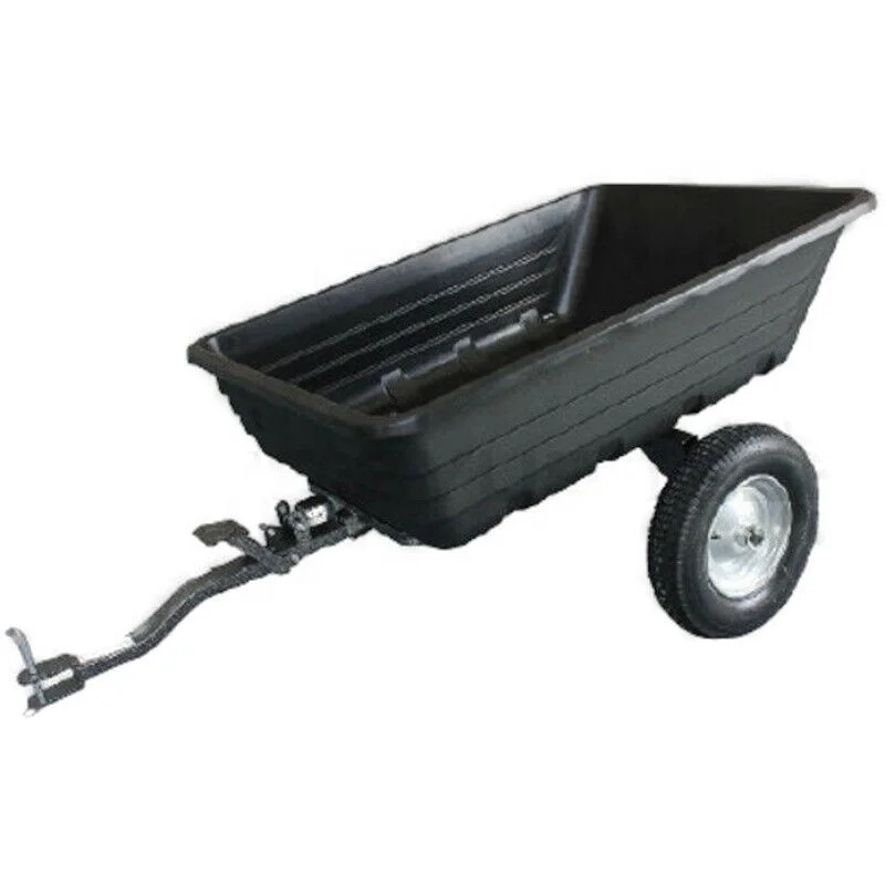 10 Cubic Foot Poly Dump Cart And ATV Quad bike Or Ride-on Mower Garden Tipper Trailer