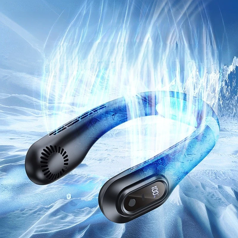 Personal Portable 3000mAh USB Rechargeable Bladeless Hanging Sport Neck Fan Indoor Outdoor Use for Car and Household 3 Speeds