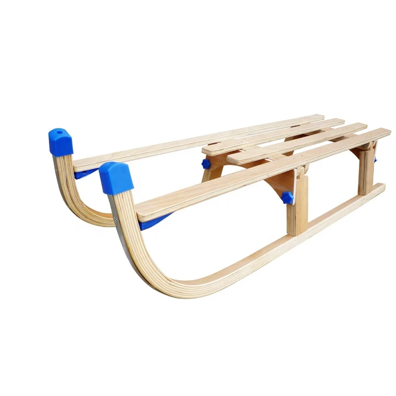 Europe Hot Sale Outdoor Wood Folding Toboggan Sledge for Kids Winter Sports