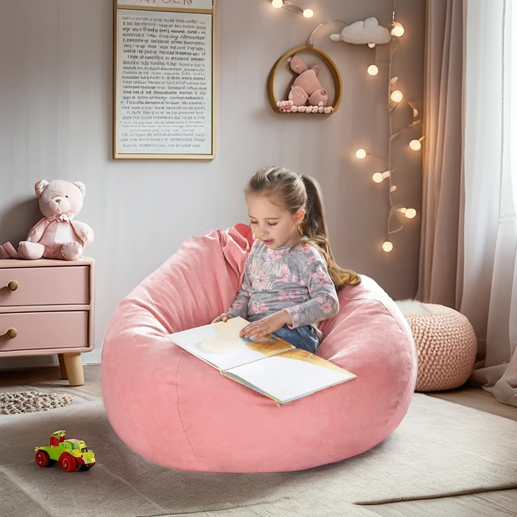 Top Selling Bean Bag Covers Products 2024 High Quality Canvas Bean Bag Cover Large Round Soft Lazy Bean Bag Sofa Bed