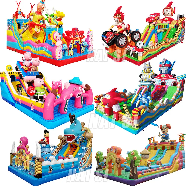 China Factory  Inflatable Swimming Pool Slide Children Inflatable Trampoline Water Park For Kids Trade