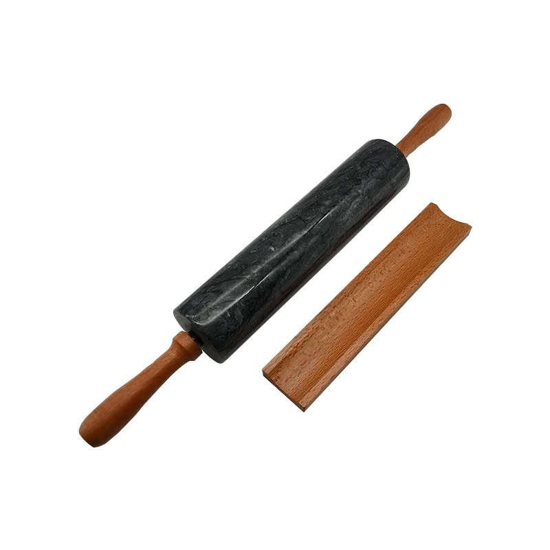 Baking Pastry Pizza Dough Roller Fondant Cookie Pie Crust Pasta Bakery Roller Pin Black Marble Rolling Pin