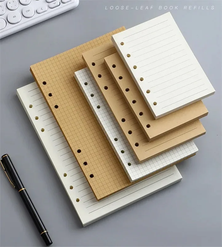 A5 A6 A7 Loose Leaf Notebook Refill Spiral Binder Inner Page Line Blank craft Grid Inside Paper Stationery Notebook