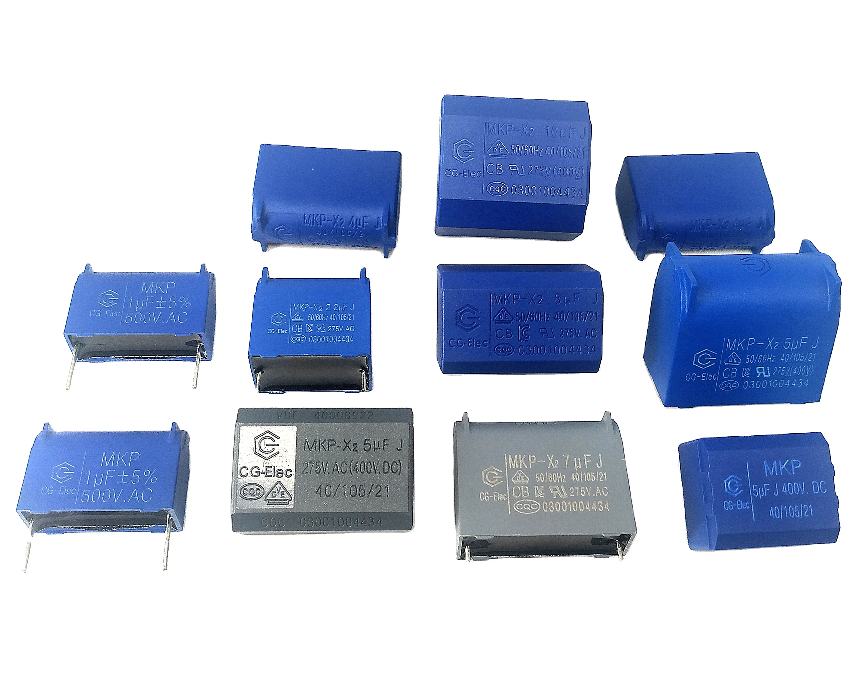 Суперпленочные конденсаторы mkp x2 CGE power 2 мкФ 6 мкФ 7 мкФ 8 мкФ 9,5 мкФ 10 мкФ 275vac