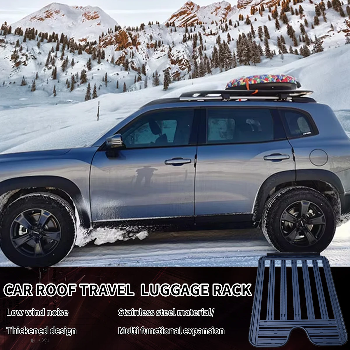 Suitable for Toyota Prado roof luggage frame, domineering load-bearing luggage rack, side tent canopy modification only