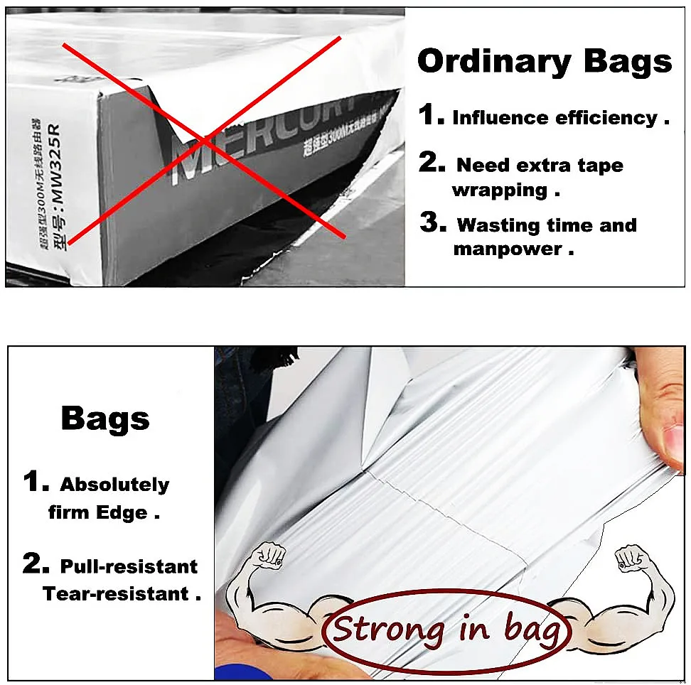 Plastic  Shipping Bags White Self-adhesive Bulk Roll Package Mailing Pouch Parcel for Packaging Vinted Shipping Bags Miler