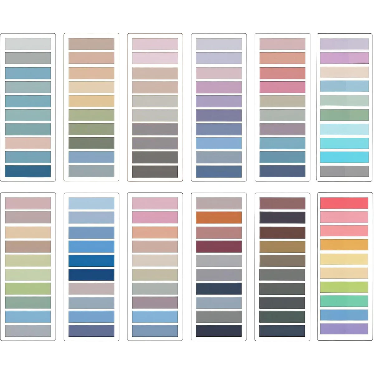 Morandi Sticky Note Tabs Colored Writable and Repositionable Book Flags Tabs Strip Index Tabs