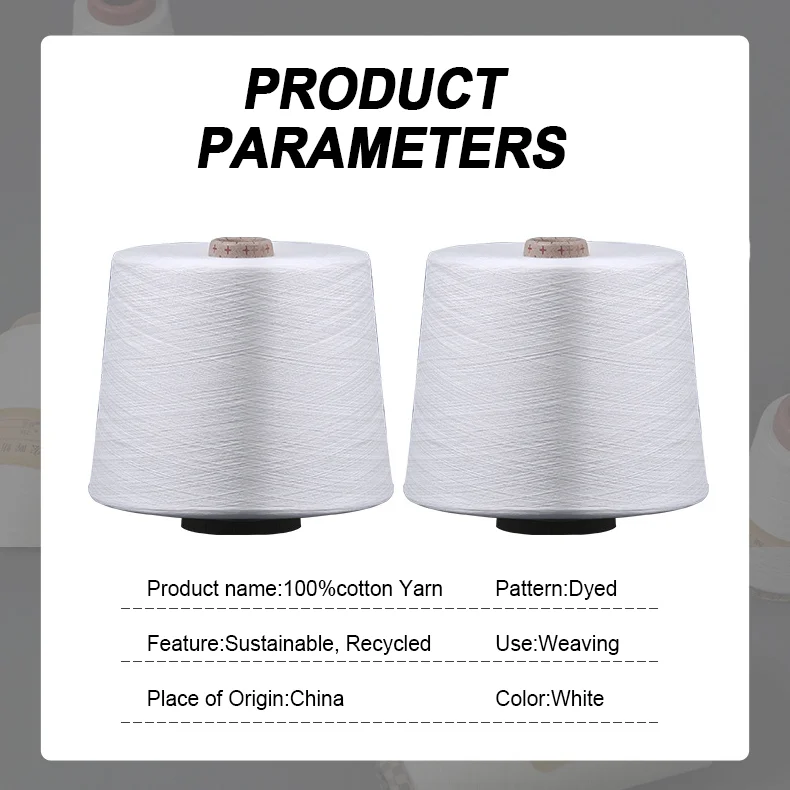 White Color Cotton Compact Combed Yarn Bleached Cotton Combed Yarn 30s 40s 50s 60s 80s