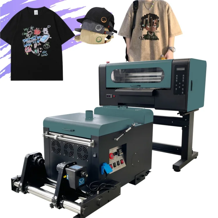 Visual-Tex best quality double xp600 dual head dtf printer a3 30cm all in one t-shirt printing machine