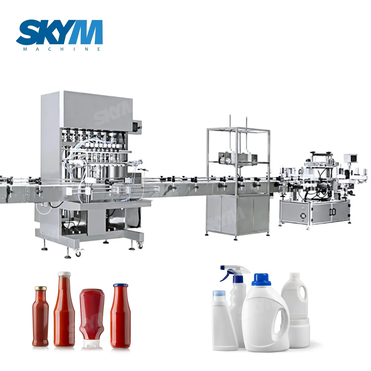 Automatic Plastic Bottle Lube Oil / Lubricating Oil Filling Labeling Packing Machine