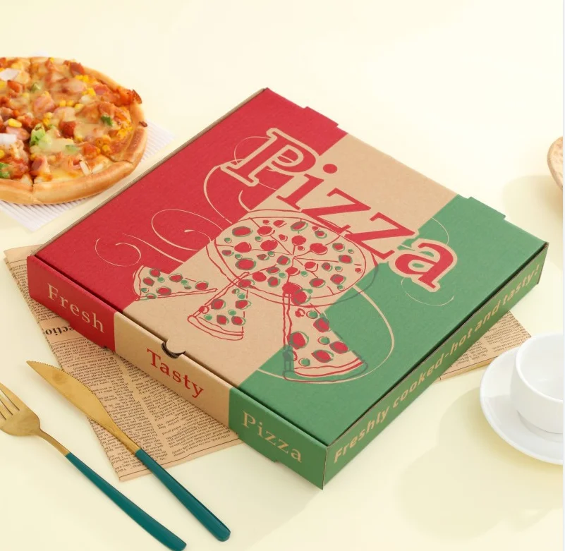 Cheap 10X10 Inches 12Inch 14Inch 16Inch Kraft Corrugated B-Flute Cardboard Brown Red Green Small Pizza Boxes