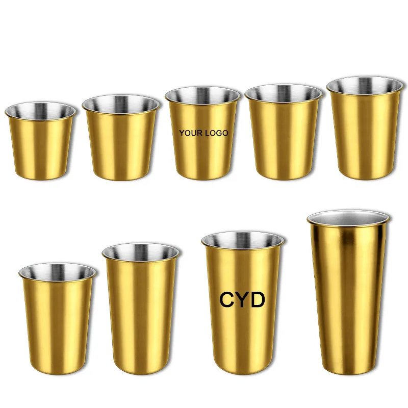 Top Sales 16oz Stackable Reusable Cup Wine Glass Drinking Water Cup Stainless Steel Beer Cup