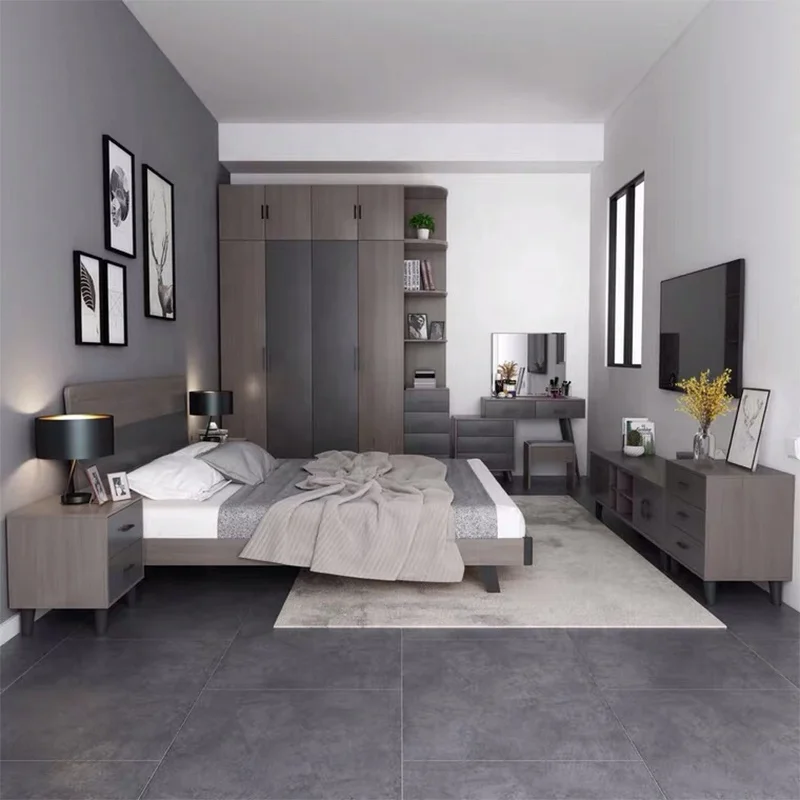 Custom Factory Modern 5 Star Hotel Room Decor Ideas Luxury Interior Design Wooden Bedroom Furniture Set