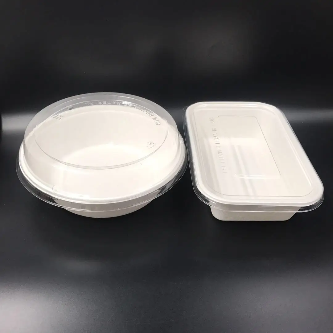 Wholesale eco compostable tableware 16oz biodegradable disposable soup container sugarcane bagasse takeaway soup bowl with lid