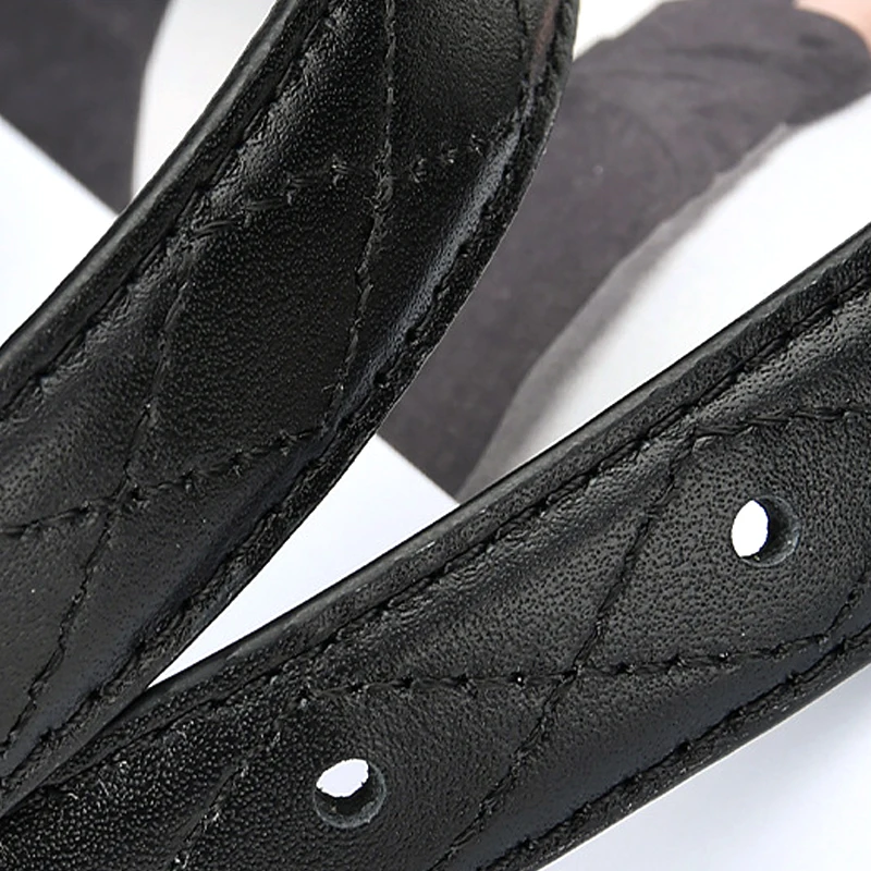 Оптовая продажа, высококачественный классический ремешок из натуральной воловьей кожи с двойной металлической пряжкой для женщин