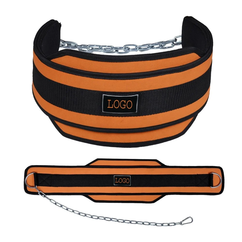  Тренажерный зал Фитнес упражнения брюшной пояс погружение тяжелая цепь Утяжеленные погружения или тянуть Тяжелая атлетика Неопреновый Пояс