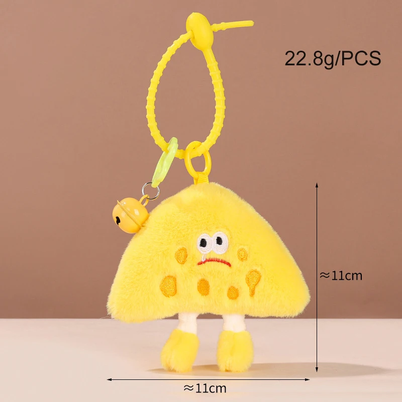Wholesale Food Plush Key Chains Toys Bag Charm Accessories Hamburger Hot Dog French Fries Chicken Thigh Bread Plush Keychain