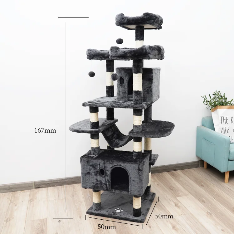 cat toys climbing house condo scratcher wooden cat tree tower