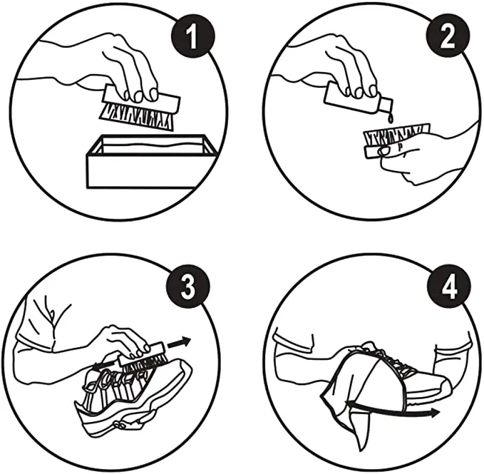 shoe cleaning kit private label footwear cleaner for sneakers, boots 4 ounce bottle and brush shoe cleaning kit