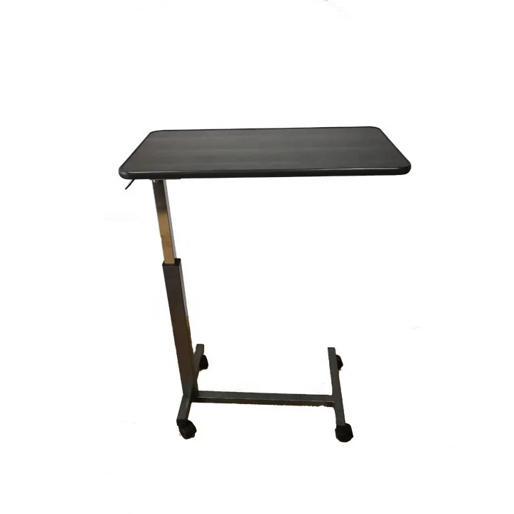 JM0601 Adjustable medical Gas-Spring Overbed Table with wood for hospital and home