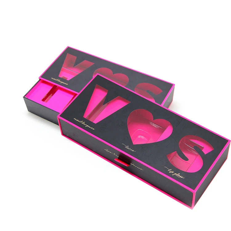 
Korea custom design luxury drawer candle packing gift box with display window 