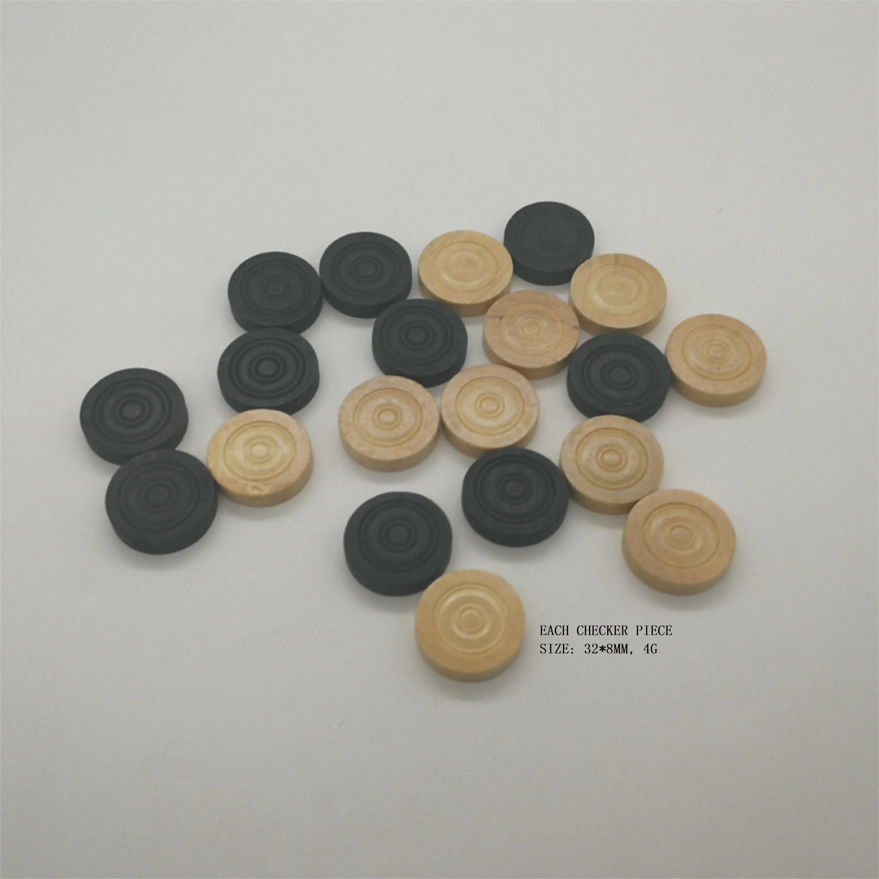 High Quality Custom Backgammon Accessories Solid Wood Checker Pieces For Chess Board Game