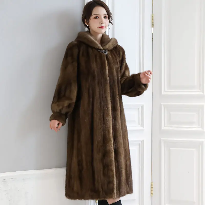 2022 new spring high quality winter thick warm real leather jacket mink coat women