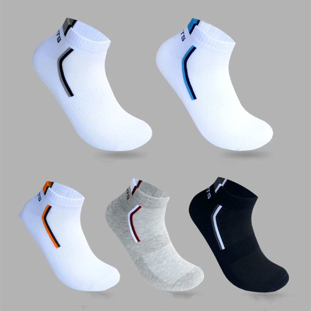 Wholesale men Summer black white grey socks cheap crew sports socks business short tube breathable socks
