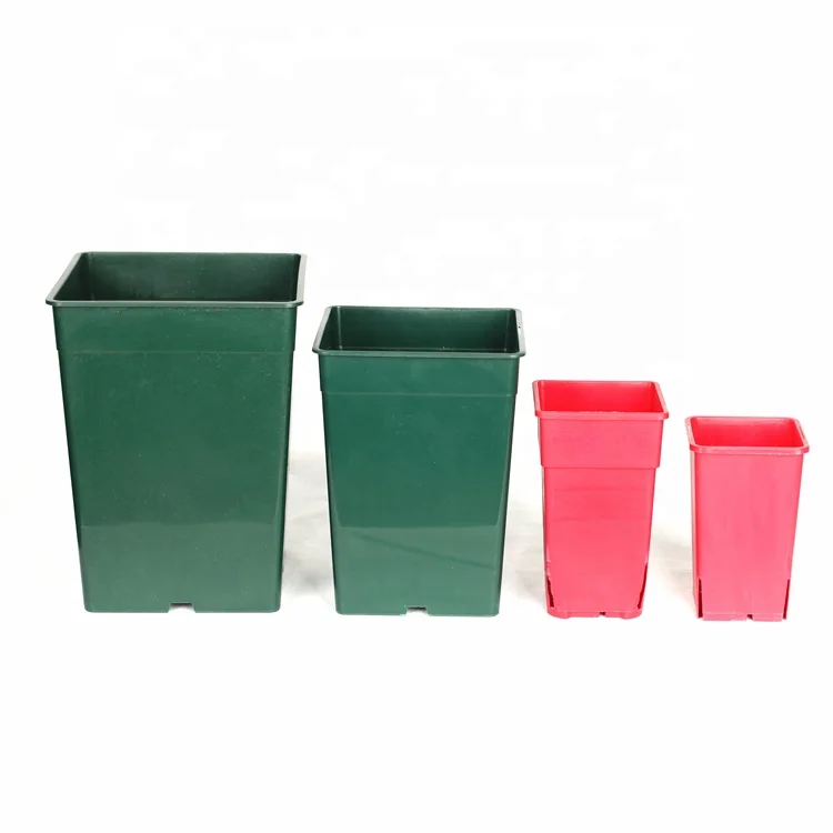 Wholesale Cheap PP PE gallon inch container outdoor square garden planter nursery plastic flower pot rectangular planters pot